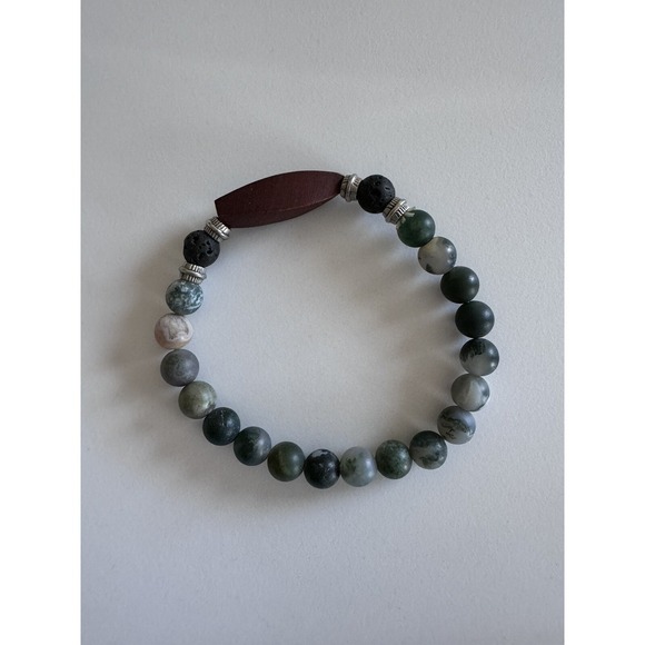 Natural Mixed Moonstone Gemstone Crystal Stretch Bracelet w/ 6mm Beads NEW - Picture 1 of 8